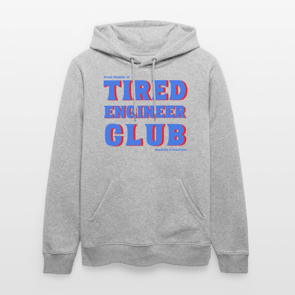 Engineer Hoodie Unisex - Tired Engineer Club Bio Hoodie | Planet Pioneers - Grau meliert