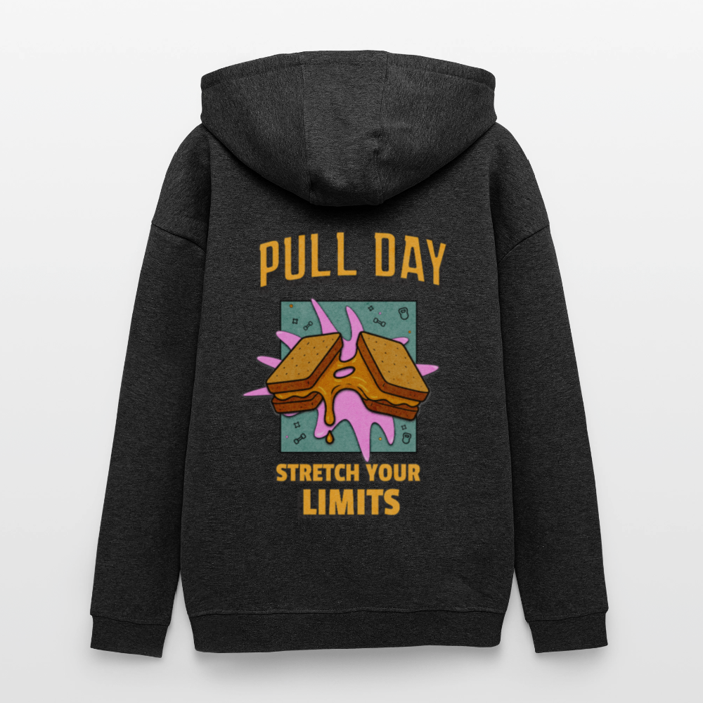 Lustiger Gym Hoodie "Pull Day – Stretch Your Limits" | Premium Oversized Hoodie (Unisex) | Fitness & Gym Streatwear - Anthrazit