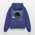 Wonders of the Universe Damen Hoodie – Boxy Bio-Kapuzenpullover mit Retro Space Backprint - Dämmerung