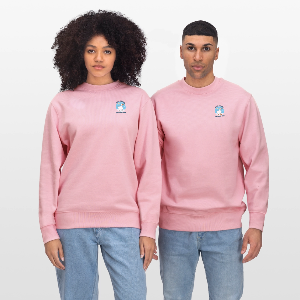 Witziges Enten-Sweatshirt „Duck Around and Find Out“ | Unisex & 100% Organic Sweatshirt - Hellrosa