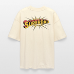 Superdad Oversized Shirt | Comic-inspiriertes Vatertagsdesign im Pop-Art-Stil - Weißgrau