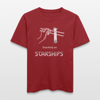 Space Shirt  „Snacking on Starships“ | Relaxed Fit mit Frontprint für Space-Enthusiasten | 100% Organic - Erdrot
