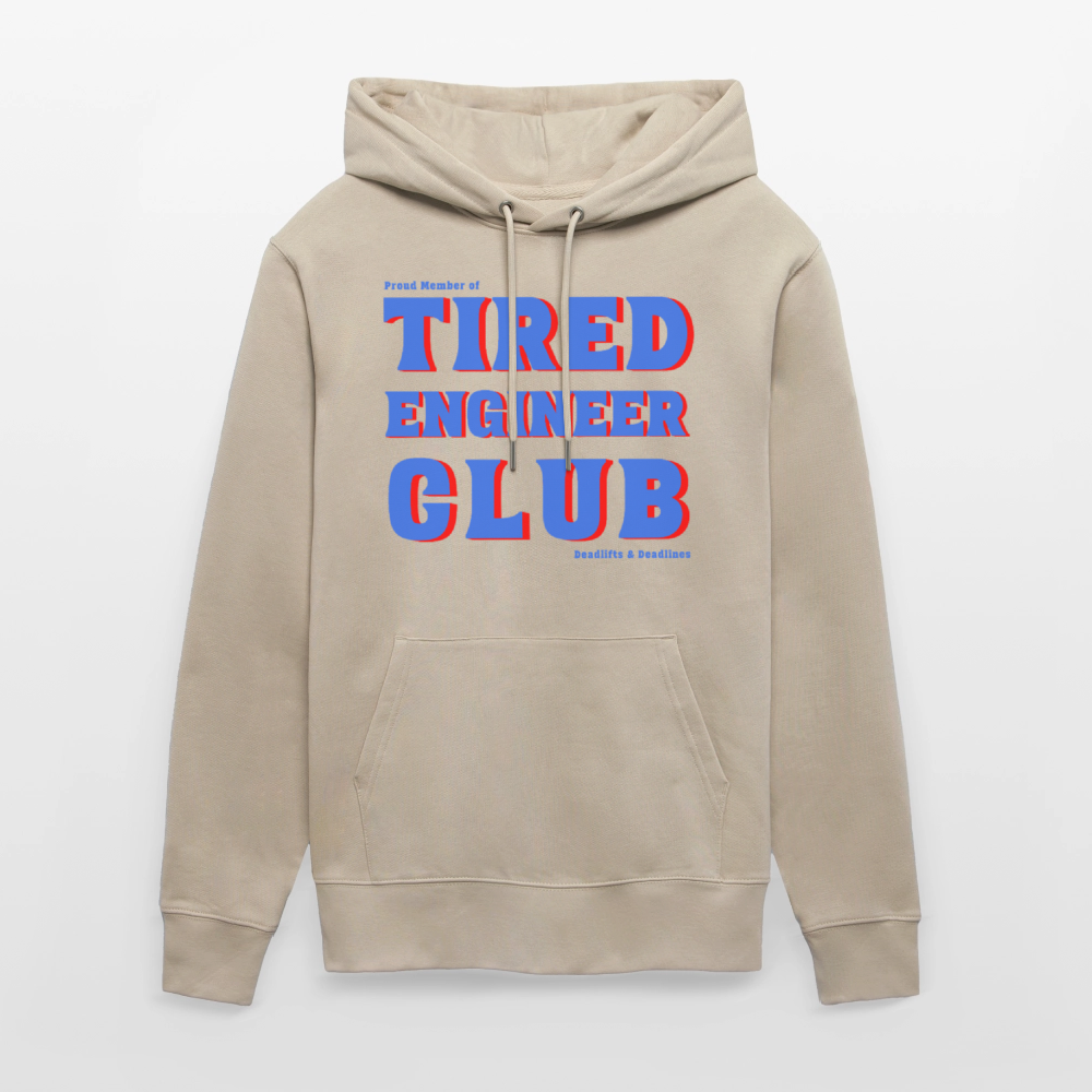 Engineer Hoodie Unisex - Tired Engineer Club Bio Hoodie | Planet Pioneers - Beige