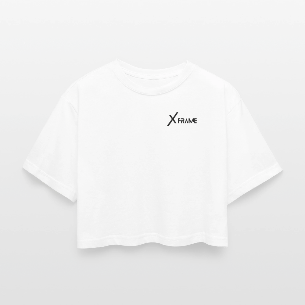 Team XFrame - Premium Oversized Cropped T-Shirt (White) - Weiß