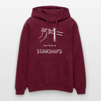 Premium SPace Hoodie mit futuristischem Print „Snacking on Starships“ | Midweight Unisex - Maroon