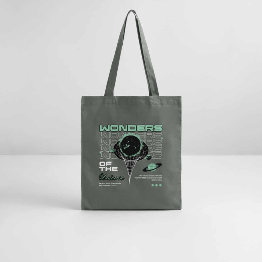 Wonders of the Universe Stoffbeutel – Nachhaltige Bio-Tasche mit Retro Space Design - Anthrazit