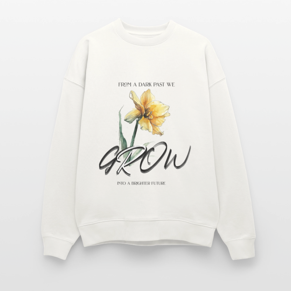 Bio Sweatshirt Unisex mit „Grow“-Statement | Fair Fashion mit floraler Botschaft - OFF WHITE