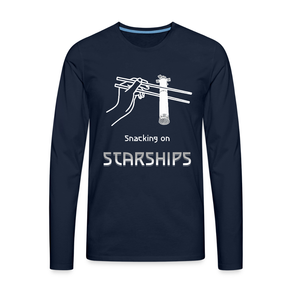 Snacking on Starships - Premium Long Sleeve - Navy