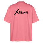 Premium Organic Oversized Shirt | Team XFrame | Stylisches Unisex Shirt für Bodybuilding, Fitness & Training (Heller Stoff) - Pink 