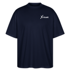 XFRAME Oversized Shirt Unisex | Premium Fitness T-Shirt mit Bodybuilding-Silhouette (Dunkler Stoff) - Navy