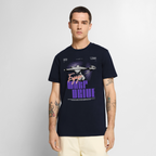 Warp Drive Premium Bio T-Shirt Herren – "Engage" Sci-Fi Raumschiff Retro Print - Navy
