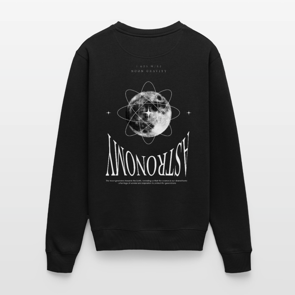 Premium Pullover "Astronomy" – Mond-Print Sweatshirt Unisex - Schwarz
