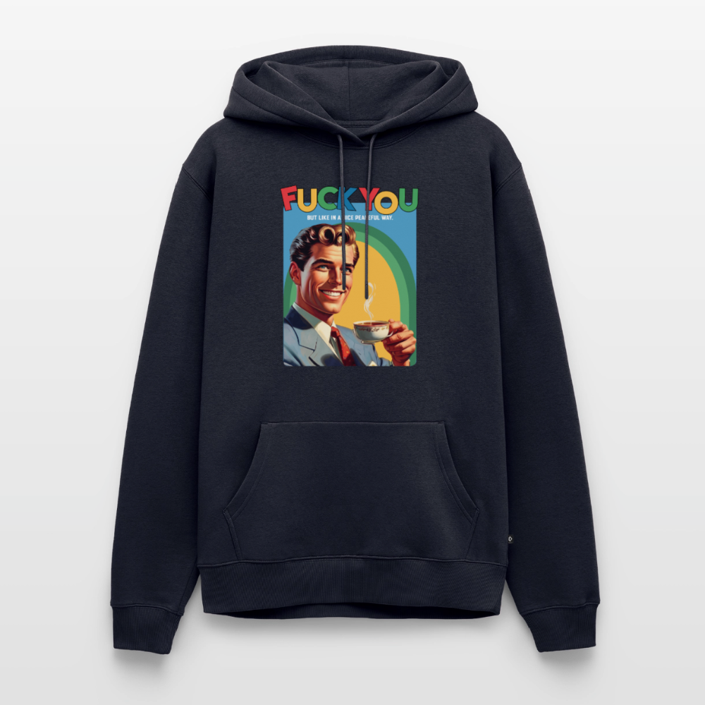 "F*UCK YOU - But In A Nice Peaceful Way" Premium Hoodie – Retro Statement Print - Navy