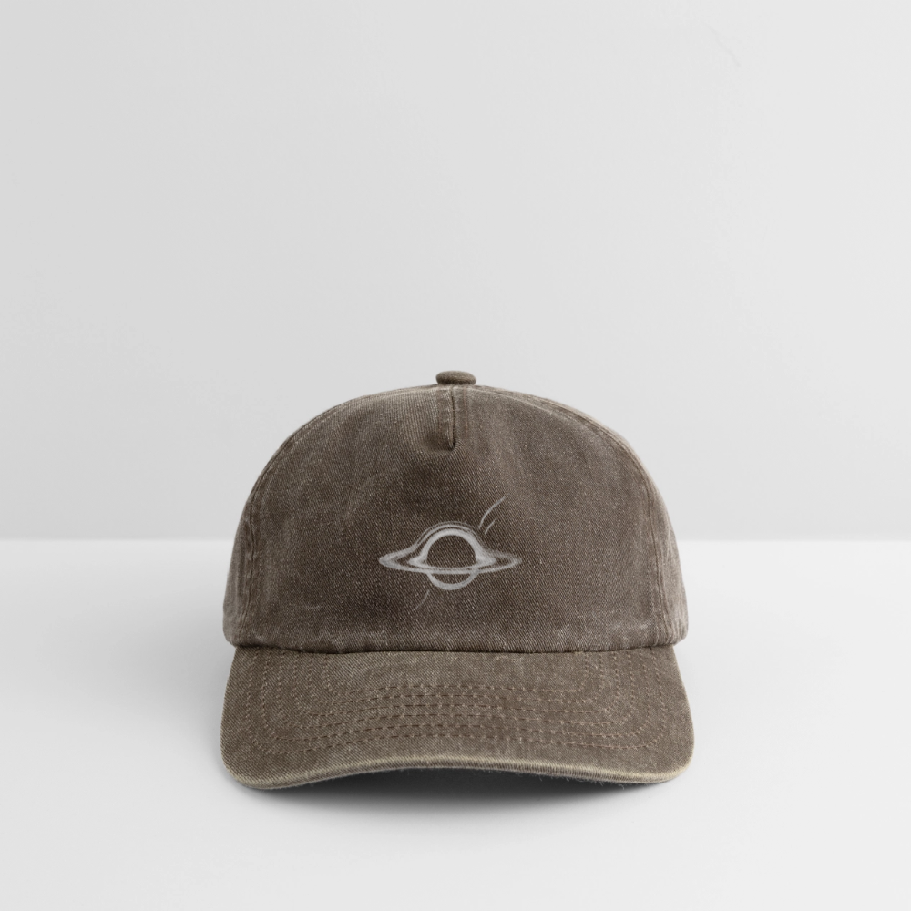 Black Hole Relaxed Vintage Cap | Unisex Kappe mit minimalistischem Druck - Vintage Braun