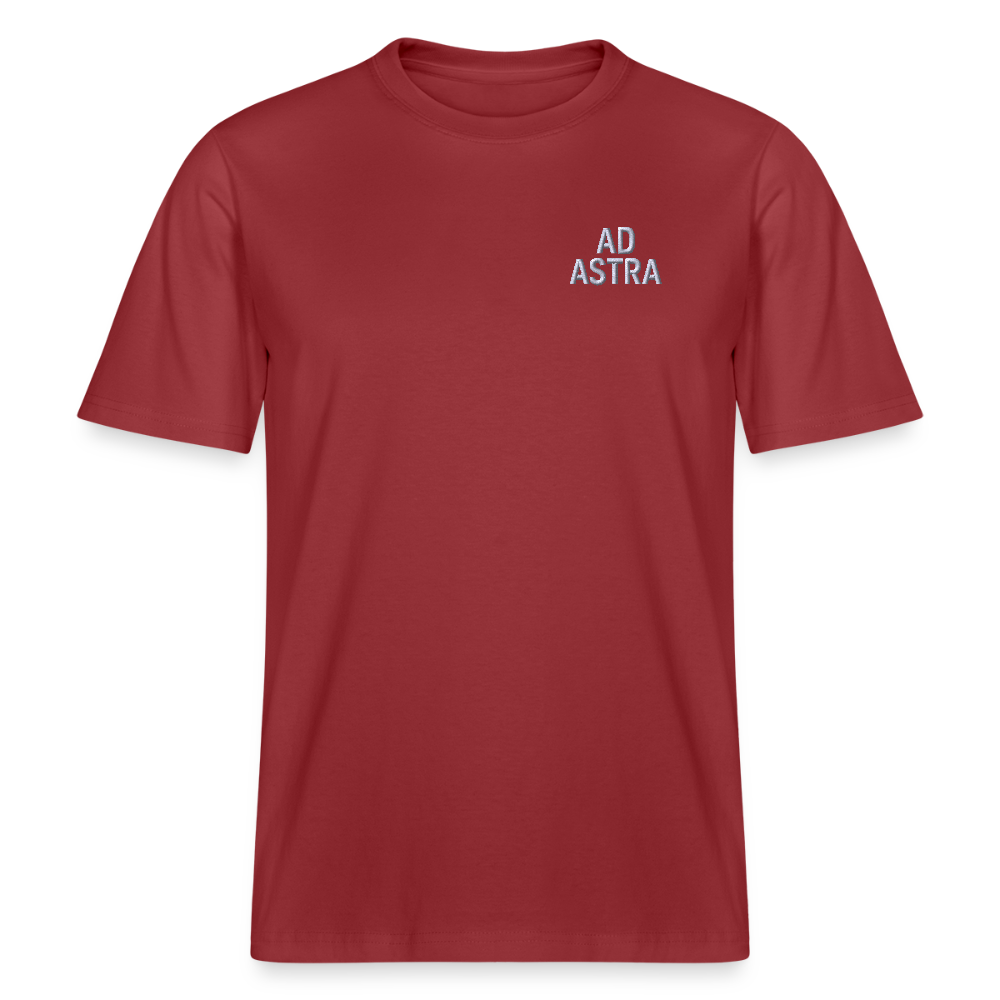 AD ASTRA Bestickung auf Organic Unisex Relaxed Fit Shirt | Nachhaltiges Space-Design mit 100% Bio-Baumwolle - Erdrot