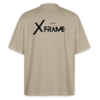 Premium Organic Oversized Shirt | Team XFrame | Stylisches Unisex Shirt für Bodybuilding, Fitness & Training (Heller Stoff) - Steingrau