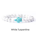 Tigerauge Armband mit Türkis-Schildkröte - Naturstein Bracelet für Damen & Herren im maritimen Boho-Stil