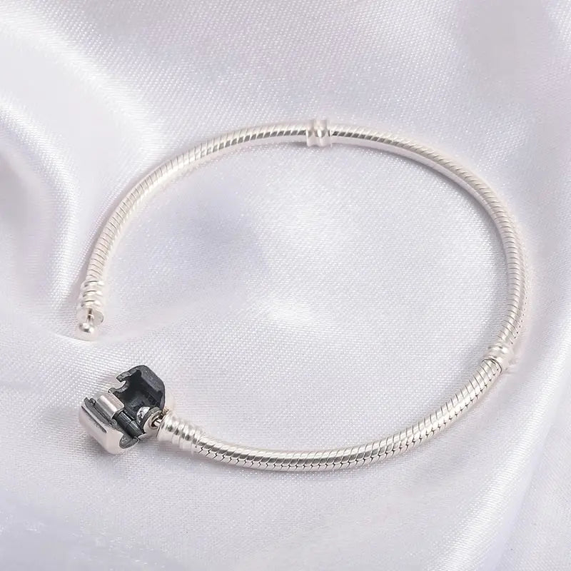 925 Sterling Silber Schlangenarmband für Damen – Handgemachtes Snake Chain Charm-Armband mit sicherem Magnetverschluss