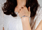 925 Sterling Silber Schlangenarmband für Damen – Handgemachtes Snake Chain Charm-Armband mit sicherem Magnetverschluss