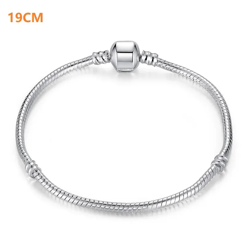 925 Sterling Silber Schlangenarmband für Damen – Handgemachtes Snake Chain Charm-Armband mit sicherem Magnetverschluss