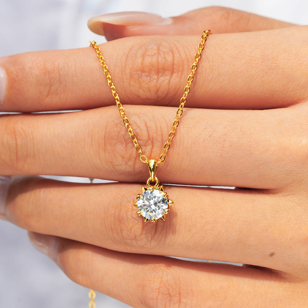 925 Sterling Silber Moissanite Anhänger 1 ct – Solitär-Halskette für Frauen | Eco-friendly Schmuck