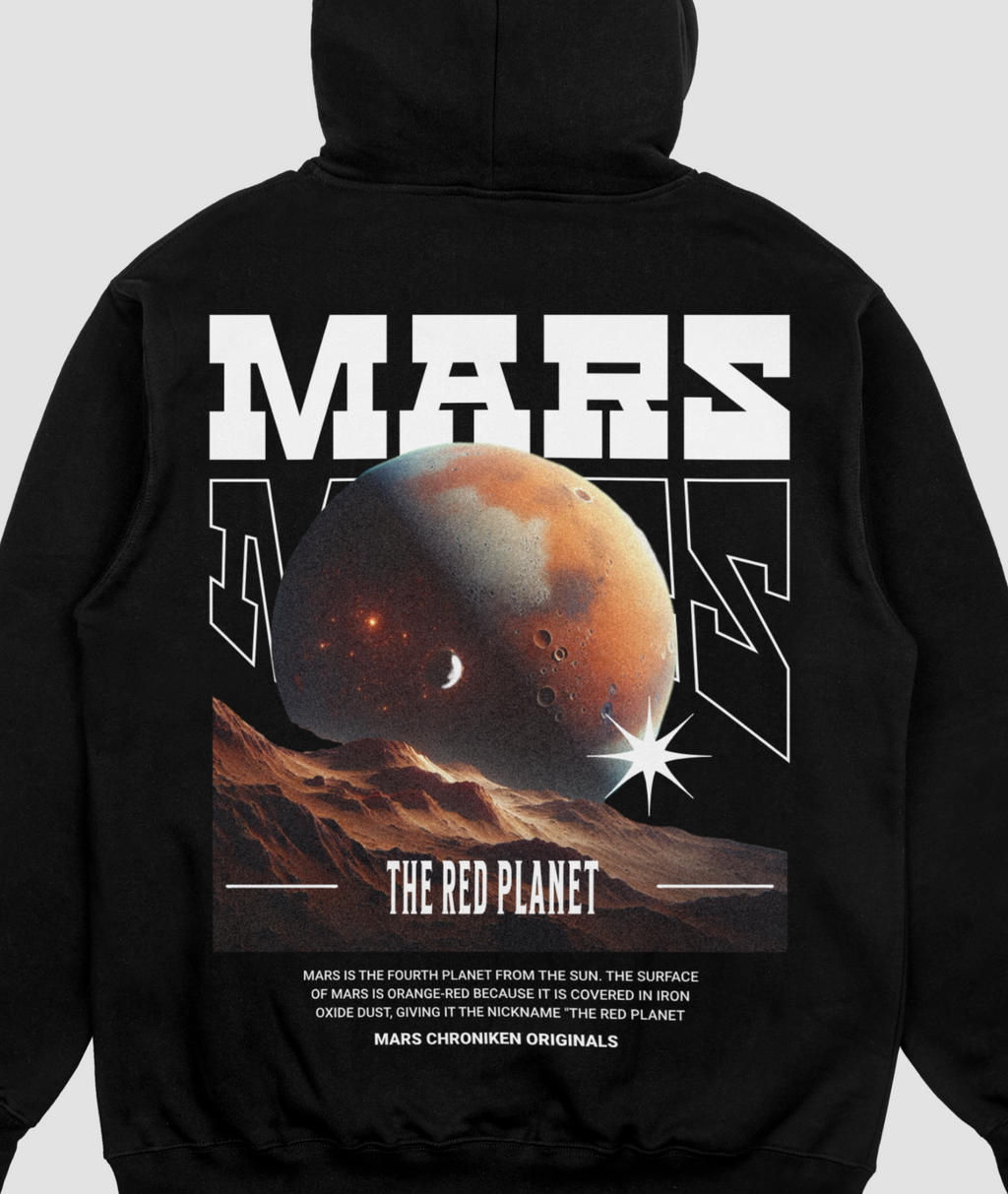 Mars Chroniken – The Red Planet | Unisex Bio-Hoodie | Premium Space Streetwear mit Mars-Design