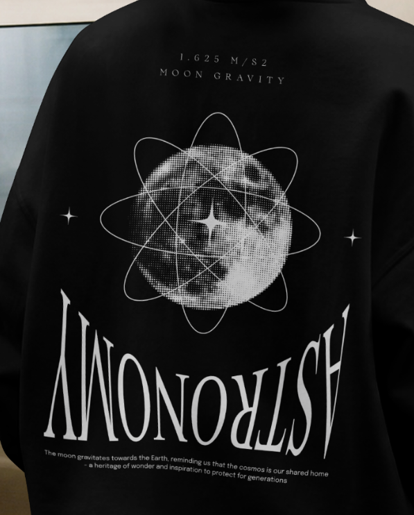 Premium Hoodie "Astronomy" – Mond-Print Unisex Hoodie