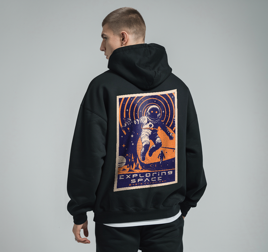 'Exploring Space' by Mars Chroniken - Premium Oversized Hoodie