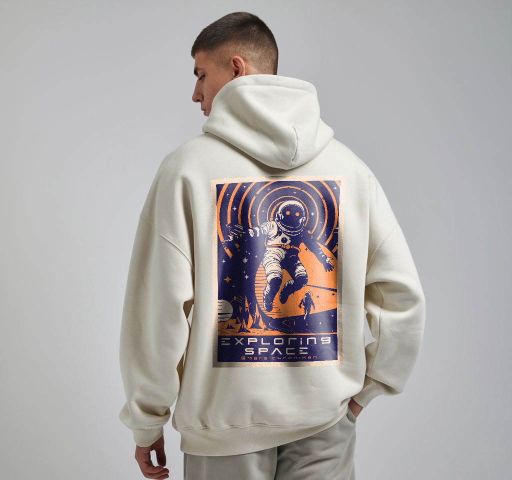 'Exploring Space' by Mars Chroniken - Premium Oversized Hoodie