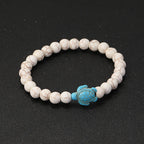 Tigerauge Armband mit Türkis-Schildkröte - Naturstein Bracelet für Damen & Herren im maritimen Boho-Stil