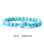 Tigerauge Armband mit Türkis-Schildkröte - Naturstein Bracelet für Damen & Herren im maritimen Boho-Stil